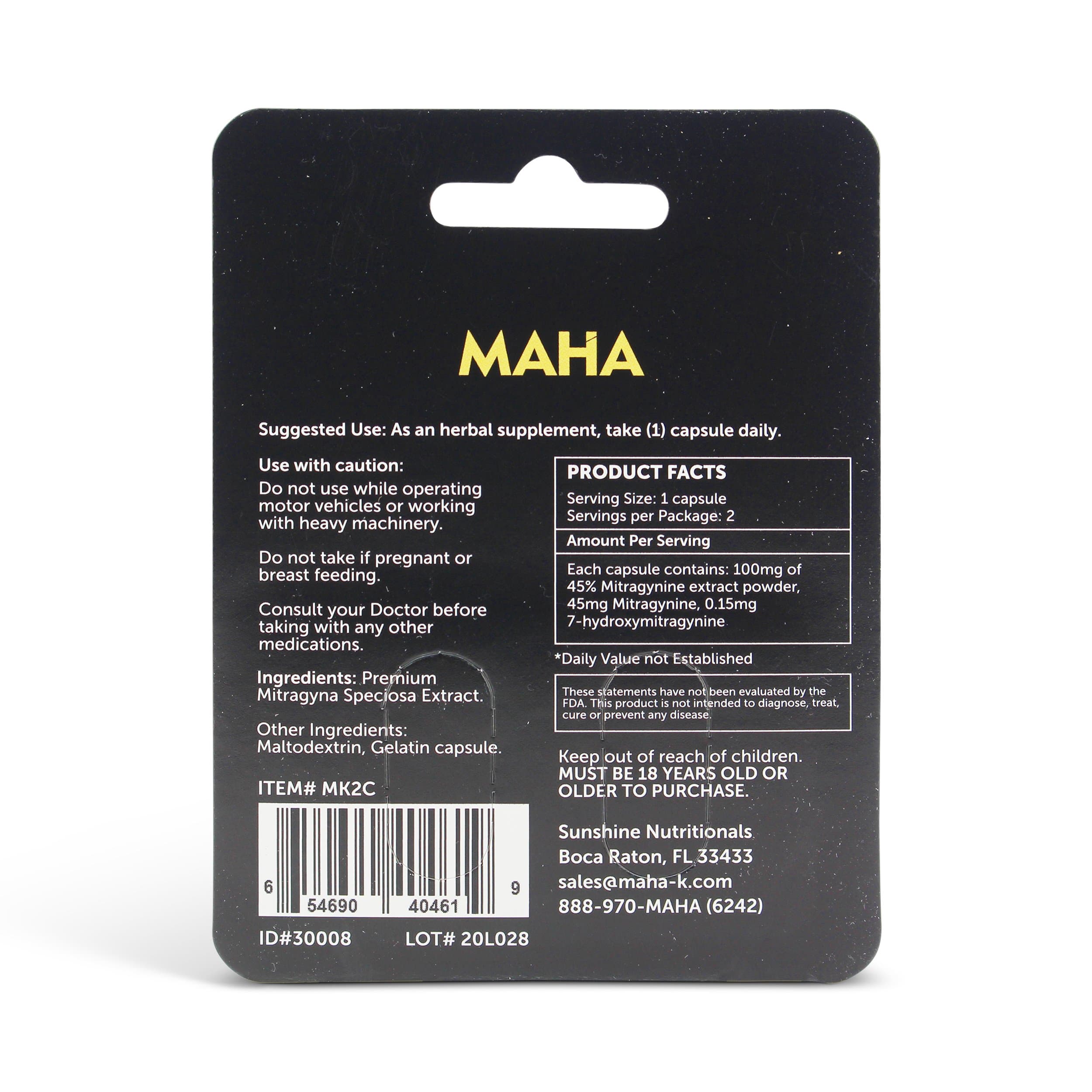 MAHA Gold Kratom Extract Capsules — view 2